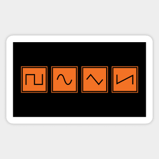 Synthesizer Waveforms Orange Sticker